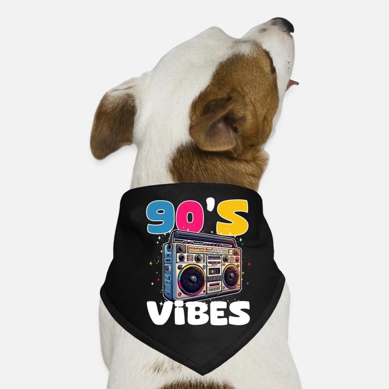 Vibes 90s Boombox rétro coloré Bandana pour chien