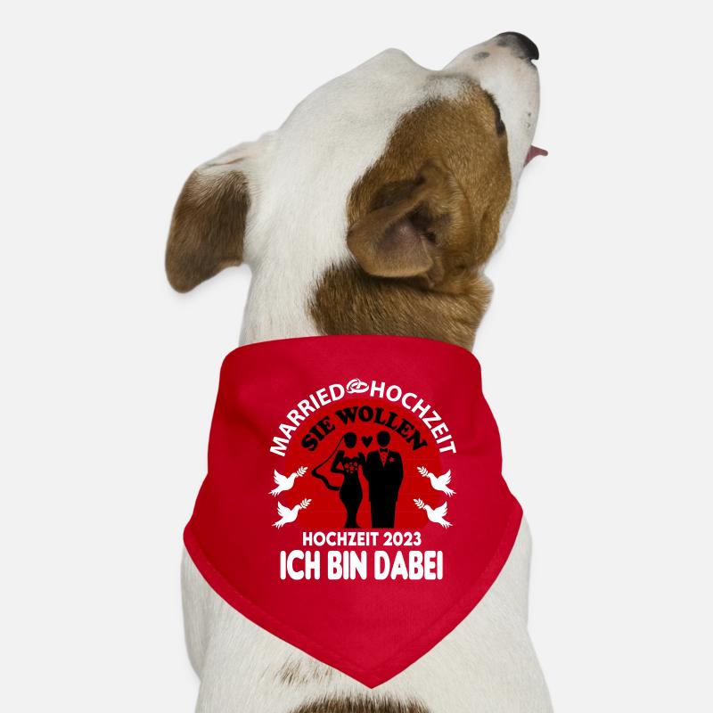 Hochzeit Married 2023 Ich bin dabei Sie wollen Hunde-Bandana