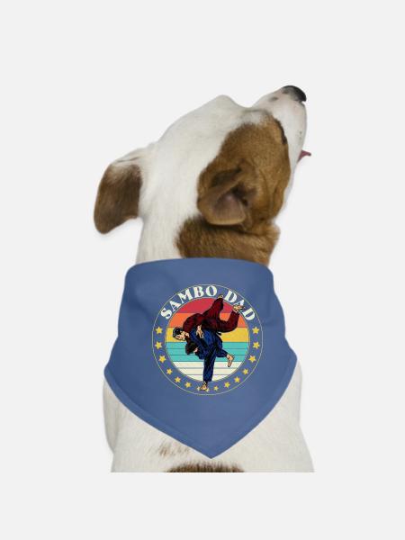 Compétition sportive de lutte de sambo Russie - Bandana pour chien - rouge - Devant