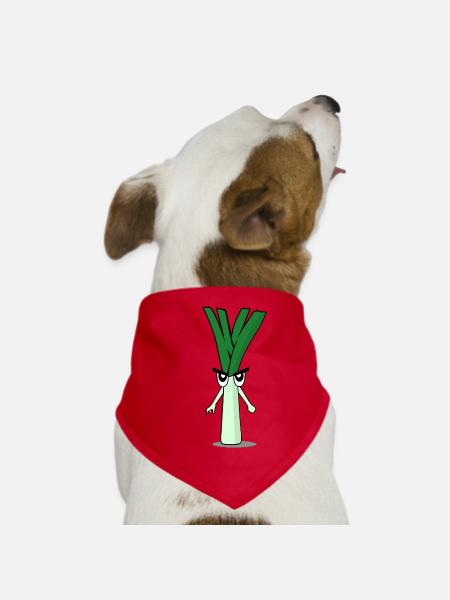 Looked in Leeks Looked in - Dog Bandana - red - Front
