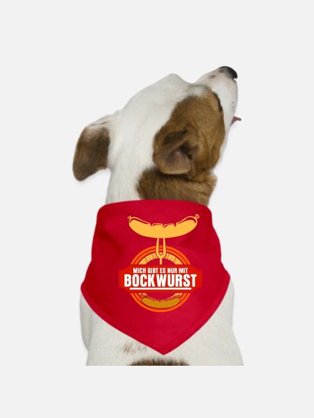 Bockwurst Wurst Würstchen Bratwurst - Hunde-Bandana - Rot - Vorne