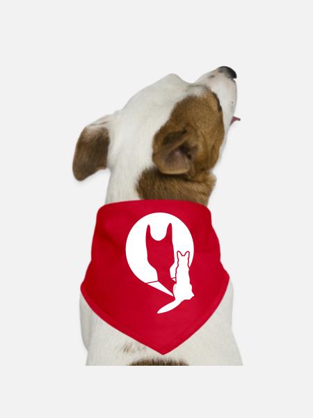 White Shepherd Dog Shade Shepherd Dogs - Dog Bandana - red - Front