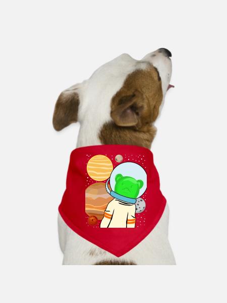 Gummy bears in space - Dog Bandana - red - Front