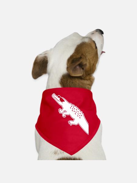 Alligator with Sunglasses Alligators - Dog Bandana - red - Front