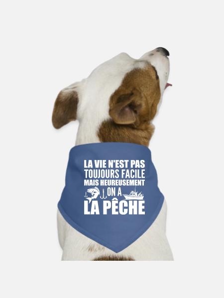 Life is not always easy, fishing - Dog Bandana - red - Front