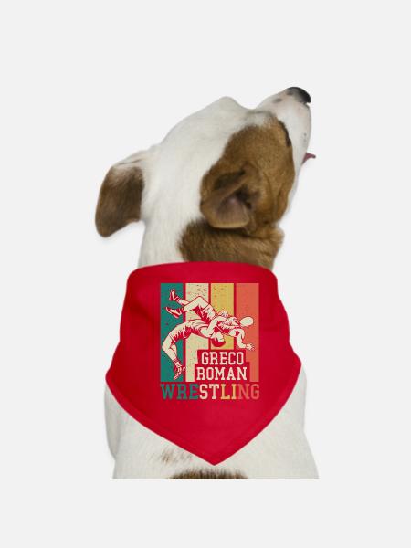 Greco Roman catch catcheur lutteur - Bandana pour chien - rouge - Devant