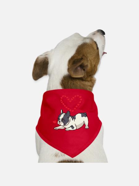 French Bulldog Mama Frenchie Dear Dog - Dog Bandana - red - Front
