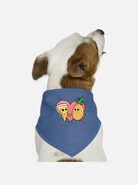 Pizza Pineapple Hawaii Pizza - Dog Bandana - red - Front