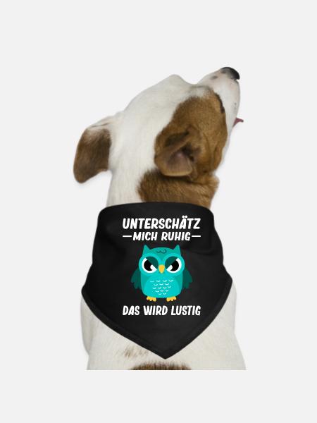 Lustiger Spruch Statement Sarkasmus Eulen Motiv - Hunde-Bandana - Schwarz - Vorne