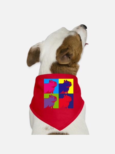 Capybara Nagetier Tier Bunte Capybaras - Hunde-Bandana - Rot - Vorne