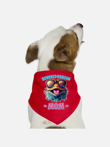 Bartagamen Spruch Mom Lustiges Bartagamen Geschenk - Hunde-Bandana - Rot - Vorne