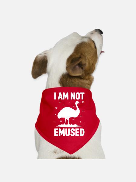 Emu Saying Australia Emus Funny Emu Gift - Dog Bandana - red - Front