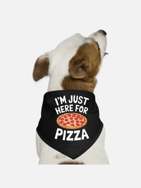 Pizza Dire Blague Pizzeria Drôle Pizza Cadeau - Bandana pour chien - noir - Devant