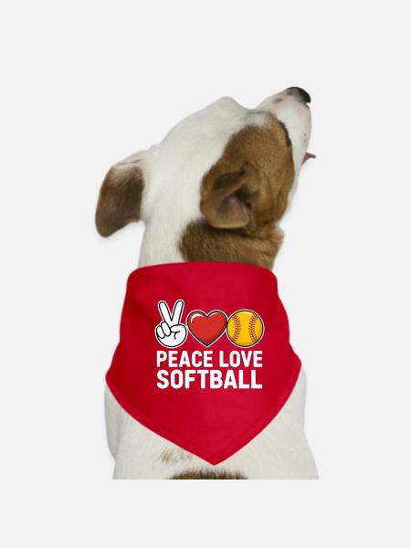 Softball Disant Softball Drôle eSoftball Cadeau - Bandana pour chien - rouge - Devant