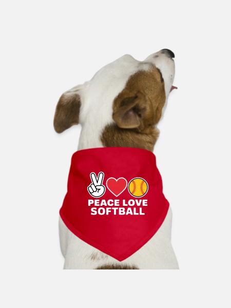 Softball Disant Softball Drôle eSoftball Cadeau - Bandana pour chien - rouge - Devant