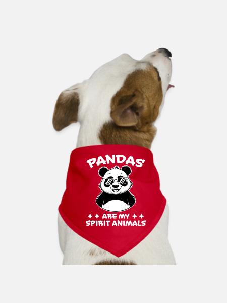 Panda Spruch Pandas Lustiges Panda Geschenk - Hunde-Bandana - Rot - Vorne