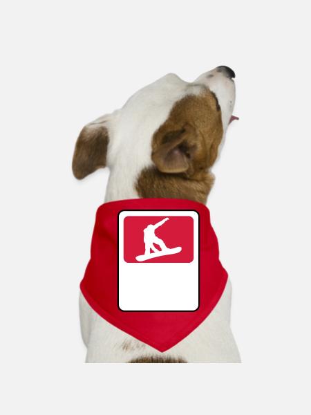 frame shield name text drive snowboard jump sp - Dog Bandana - red - Front