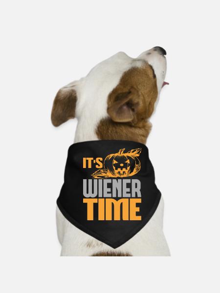 ES IST WIENER ZEIT LUSTIG - Hunde-Bandana - Schwarz - Vorne