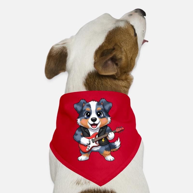 Chien à bascule avec guitare Bandana pour chien