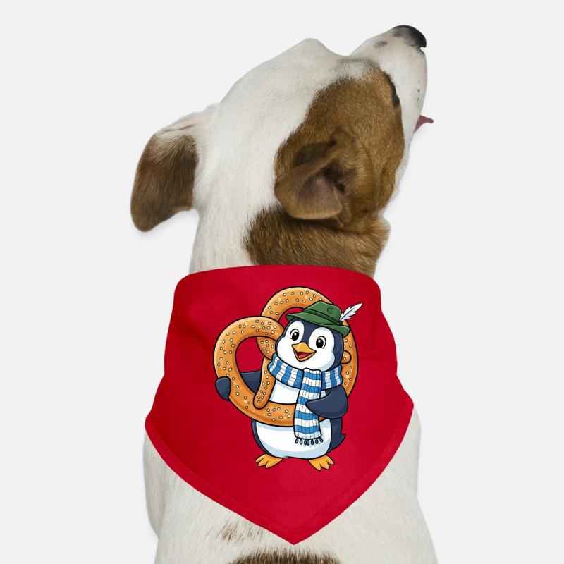Dessin animé Bavaria du Pingouin mignon avec un bretzel Bandana pour chien