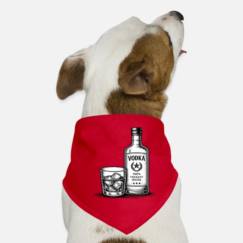 Monochrome Vodka Sketch Bottle Dog Bandana