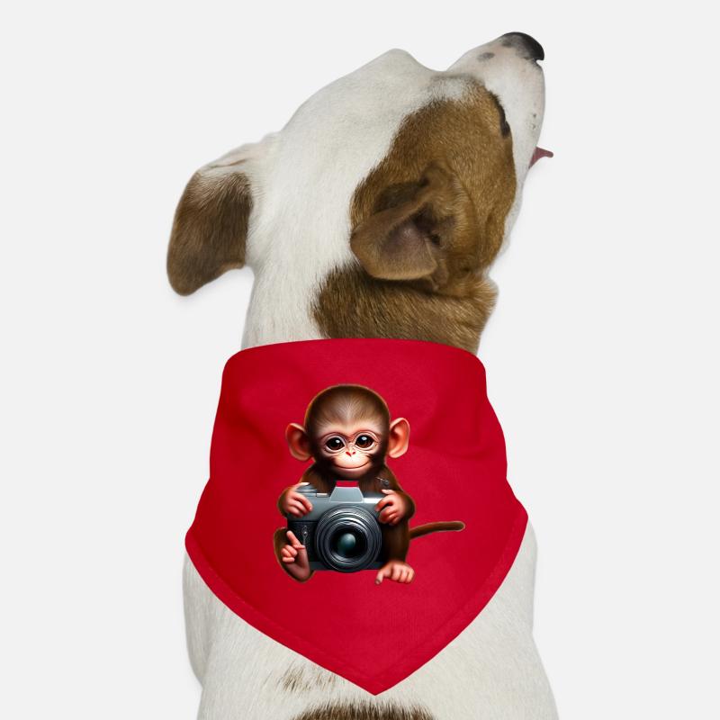 Kleiner Affe mit Kamera - Fotograf Affe Hunde-Bandana