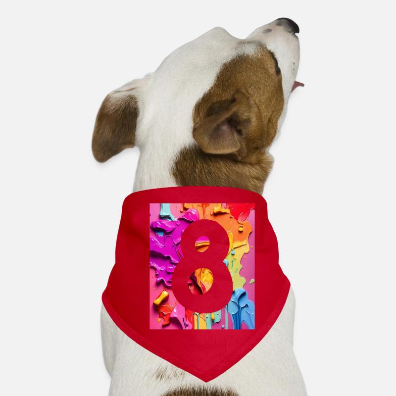 NR. 8 NUMMER 8 BUNT 8. GEBURTSTAG Hunde-Bandana