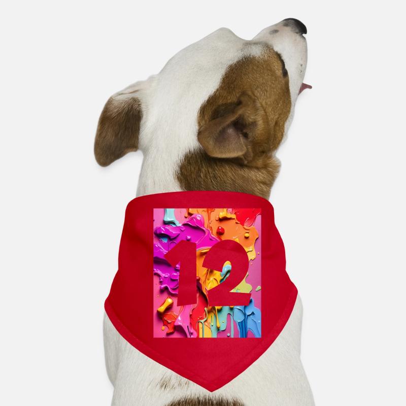 NR. 12 NUMMER 12 BUNT 12. GEBURTSTAG Hunde-Bandana