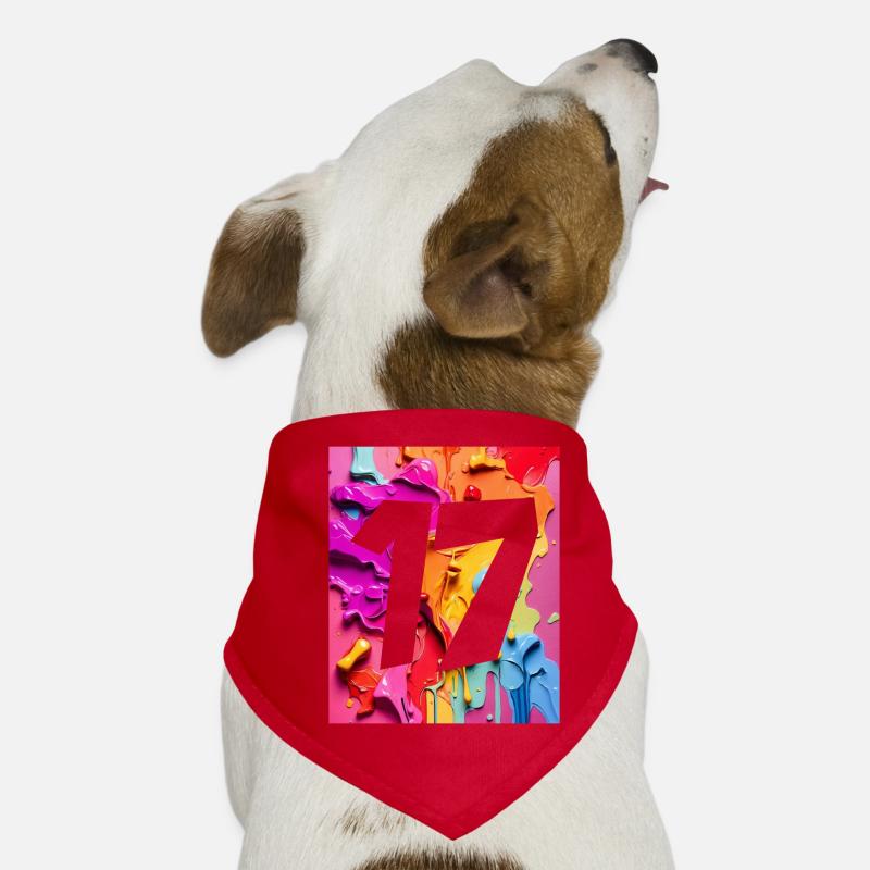 NR. 17 NUMMER 17 BUNT 17. GEBURTSTAG Hunde-Bandana