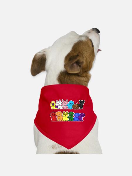 Pride Progress Flagge Hunde für Gleichberechtigung - Hunde-Bandana - Rot - Vorne