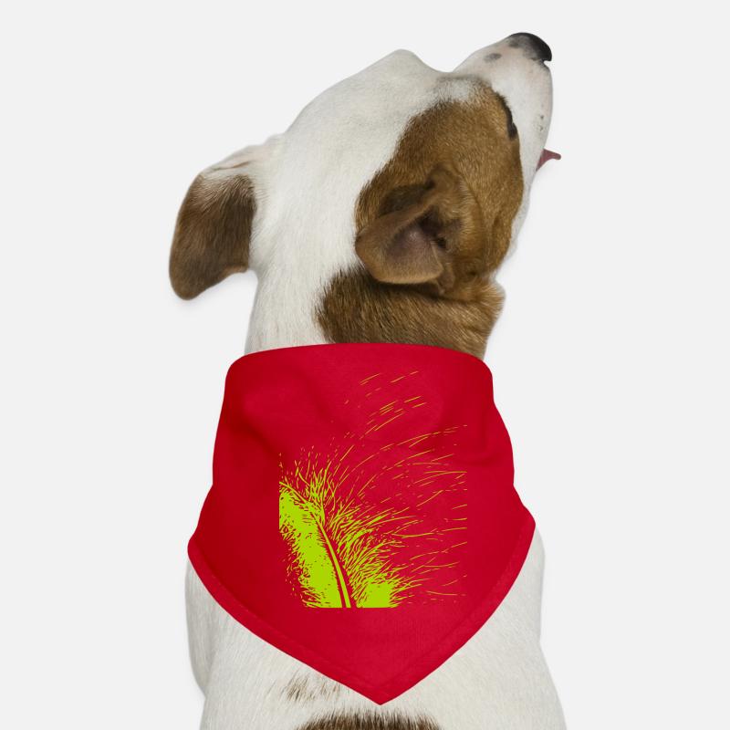 Plume abstraite / ligne / vert / motif Bandana pour chien