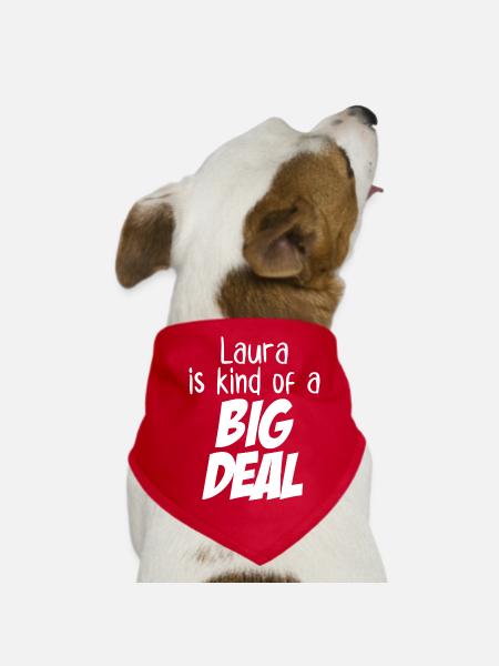 Laura ist eine große Sache - Hunde-Bandana - Rot - Vorne