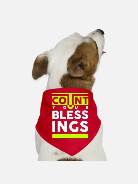 Count your blessings. Count your blessings - Dog Bandana - red - Front