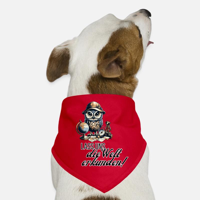 Lass uns die Welt erkunden Eule Hunde-Bandana
