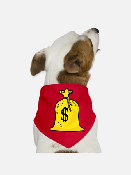 moneybags - Dog Bandana - red - Front