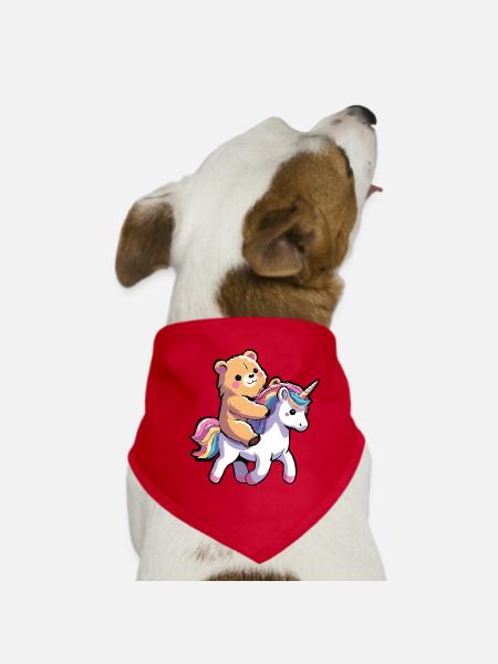 Einhorn - Hunde-Bandana - Rot - Vorne