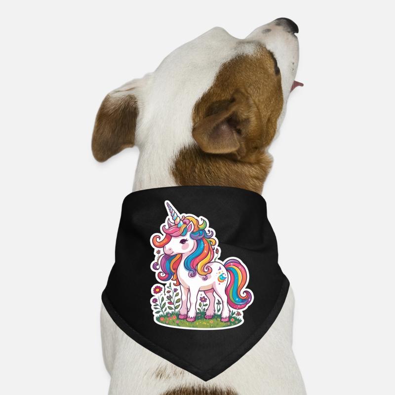 Licorne champ de fleurs Bandana pour chien
