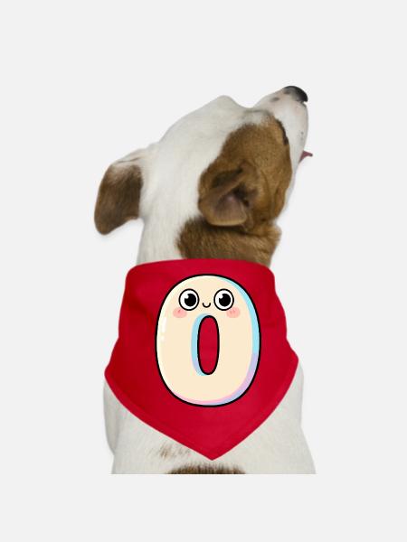 Zero Kawaii Smiling - Dog Bandana - red - Front
