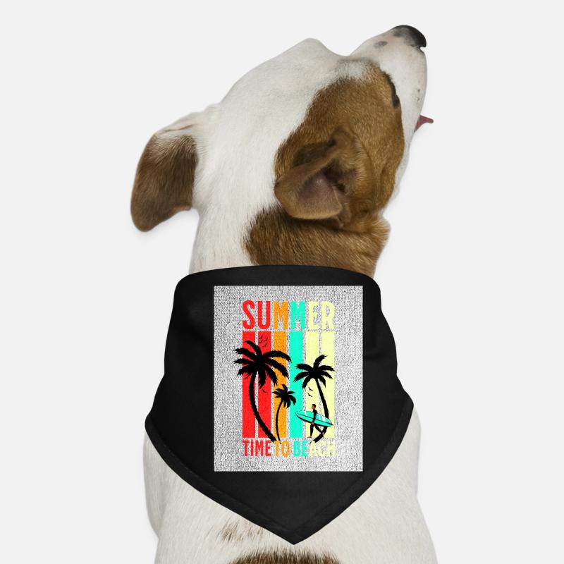 Surf des rayures de plage d’été Bandana pour chien