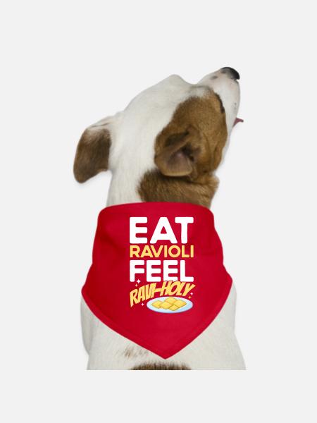 Noodles Noodle Lover Ravioli Gift - Dog Bandana - red - Front
