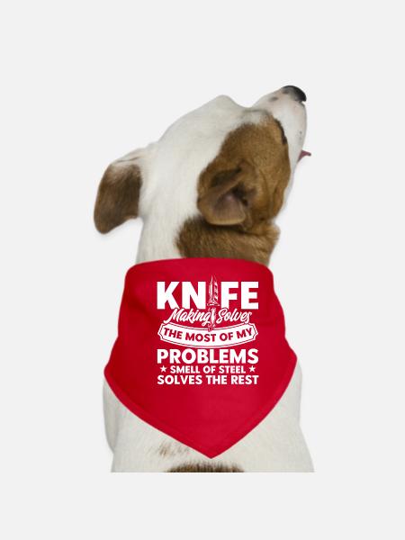 Forge Knives Blacksmith Knife Collection Gift - Dog Bandana - red - Front
