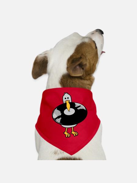 Party Seagull Disque vinyle - Bandana pour chien - rouge - Devant