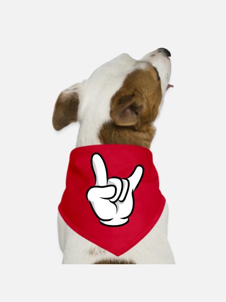 Hand icon - Dog Bandana - red - Front