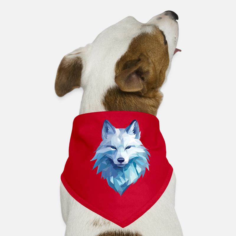 Polarfuchs im Polygon Stil Hunde-Bandana