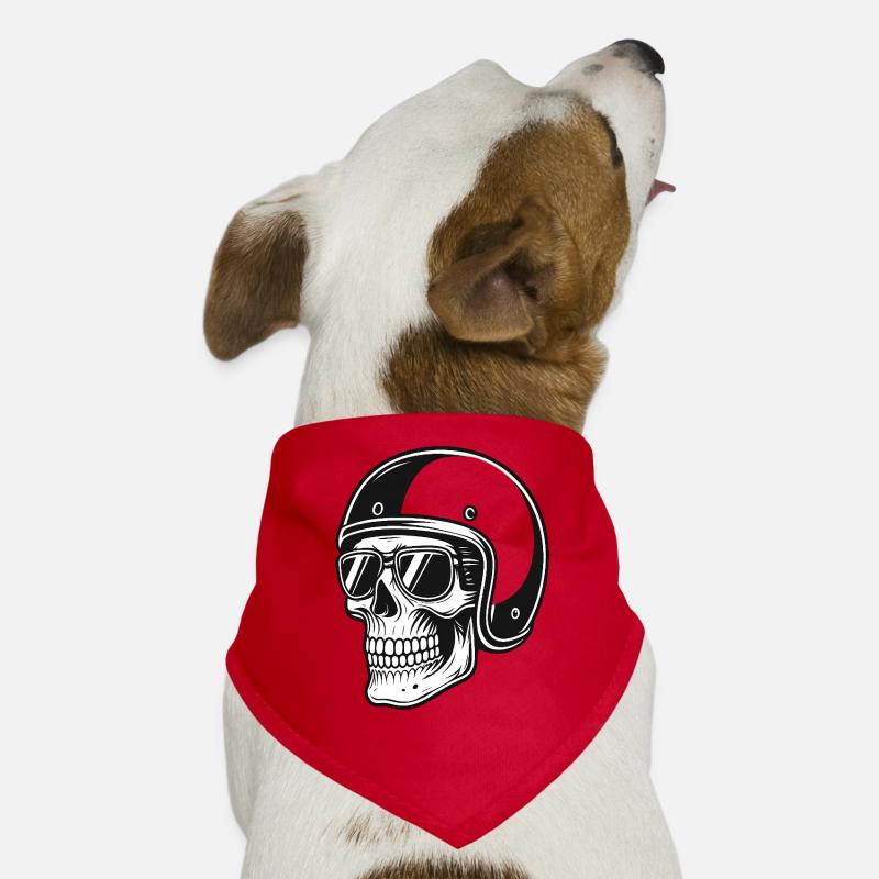 Skeleton biker with helmet image Dog Bandana