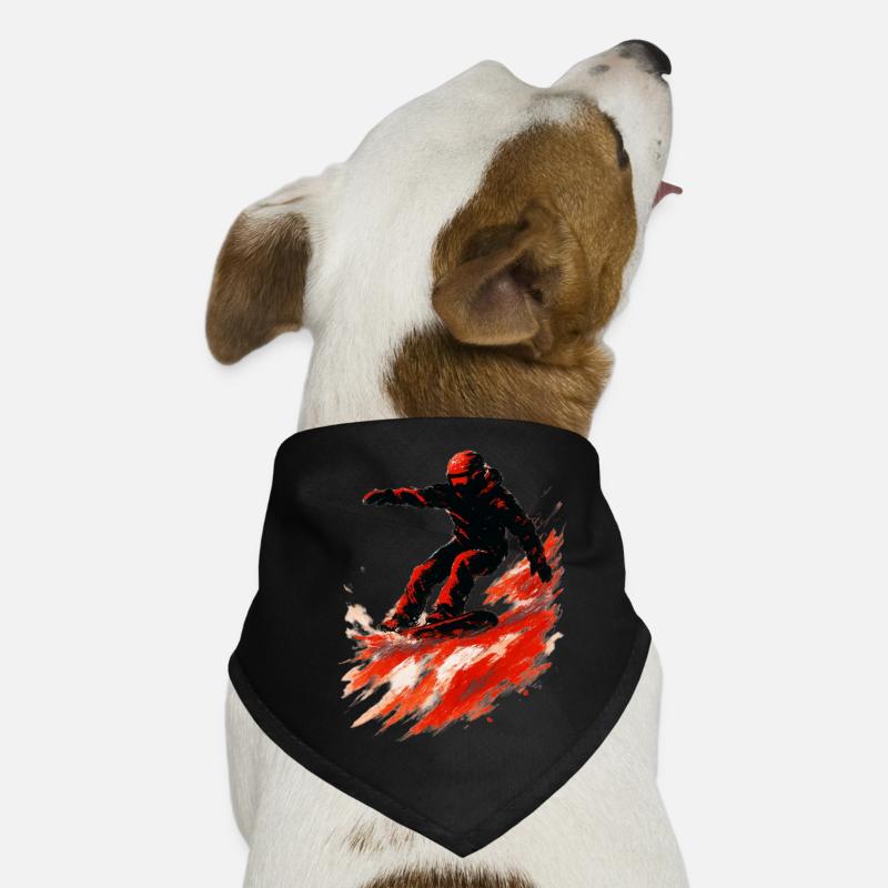 Snowboard | Snow | Snowboarder | Ski Bandana pour chien