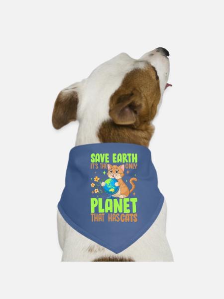 Sauvez la Terre, c’est la seule planète qui a des chats - Bandana pour chien - rouge - Devant