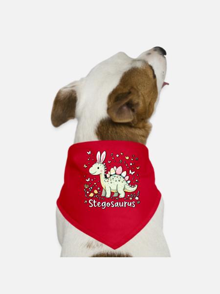 Stegosaurus - Hunde-Bandana - Rot - Vorne