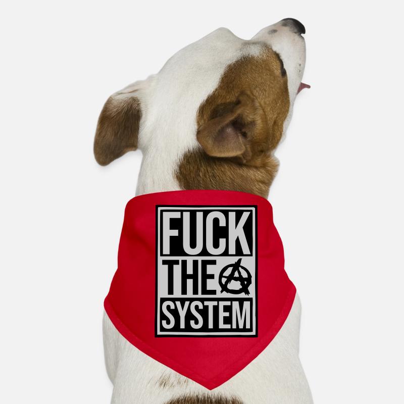 Shield fuck the system Dog Bandana