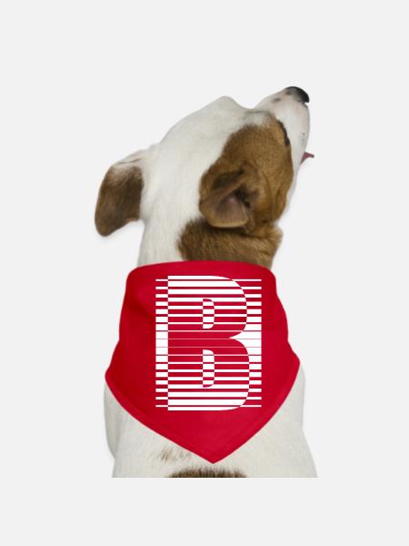 LETTER B - Dog Bandana - red - Front